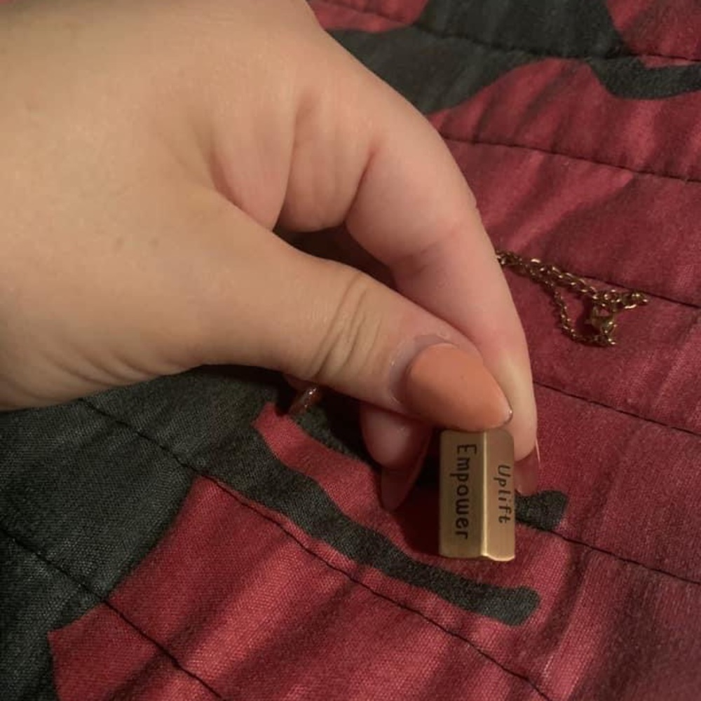Customized Rose gold necklace empower validate and uplift Younique